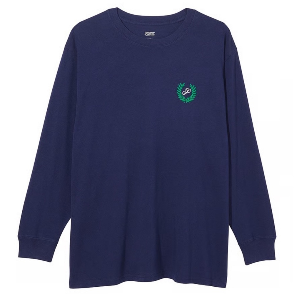 PINK Oversized Long-Sleeve Campus T-Shirt